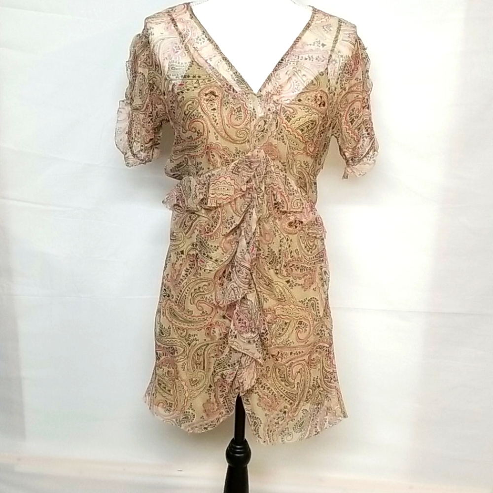Juicy Couture 100% Silk Paisley Mini Dress